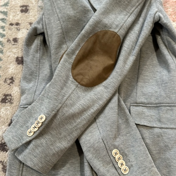 Massimo Dutti Light Grey Blazer with Elbow Patch Detail extra fine cotton - Picture 5 of 8